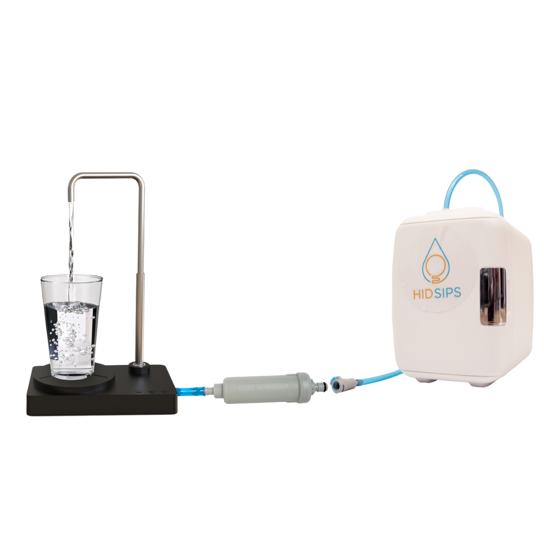 V2 Desktop Water Dispenser with 4L Mini Fridge | Bedside or Desktop Water Cooler with Dishwasher-Safe Reservoir | Filtered or Beverage-Ready Hydration System - Refurbished