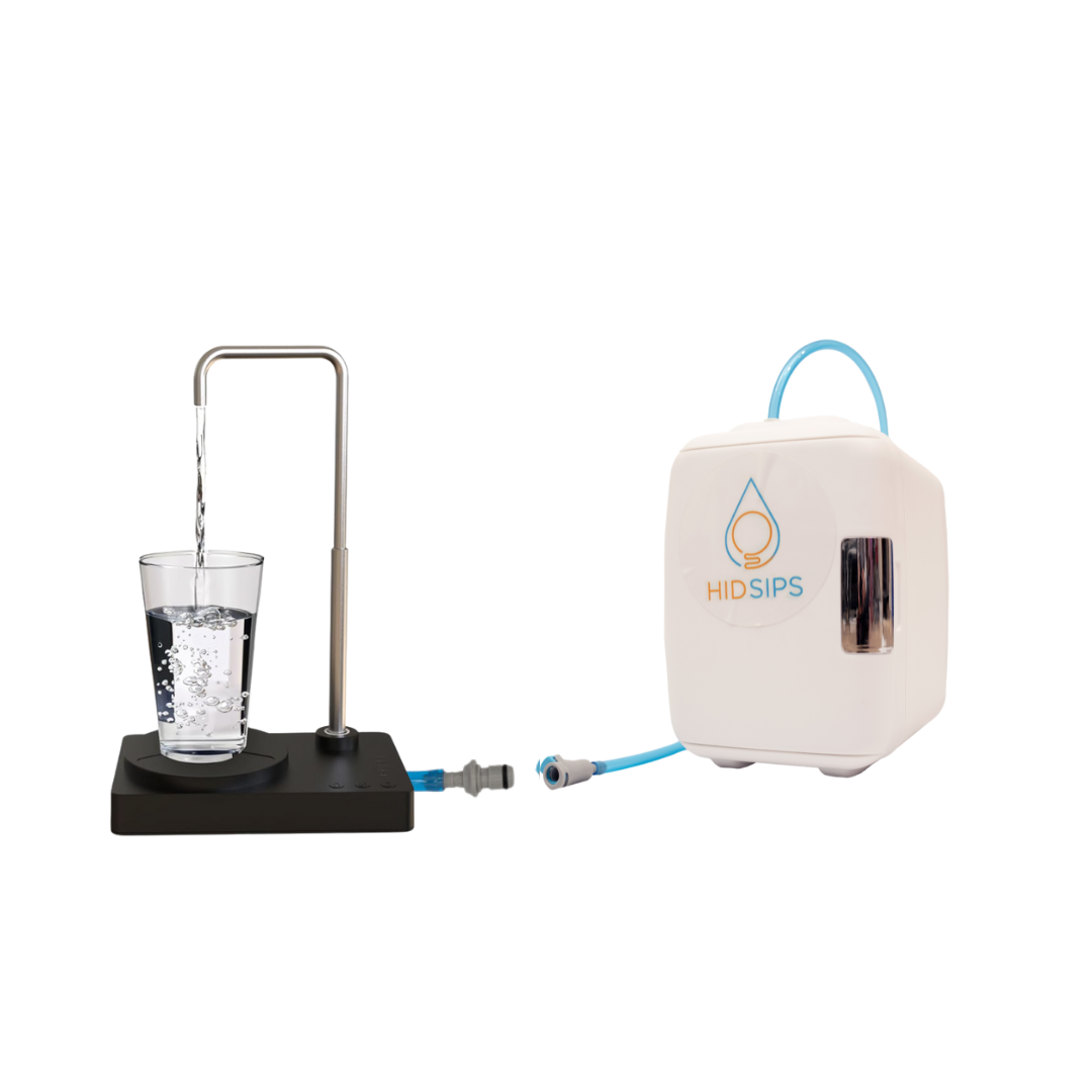 V2 Desktop Water Dispenser with 4L Mini Fridge | Bedside or Desktop Water Cooler with Dishwasher-Safe Reservoir | Filtered or Beverage-Ready Hydration System - Refurbished