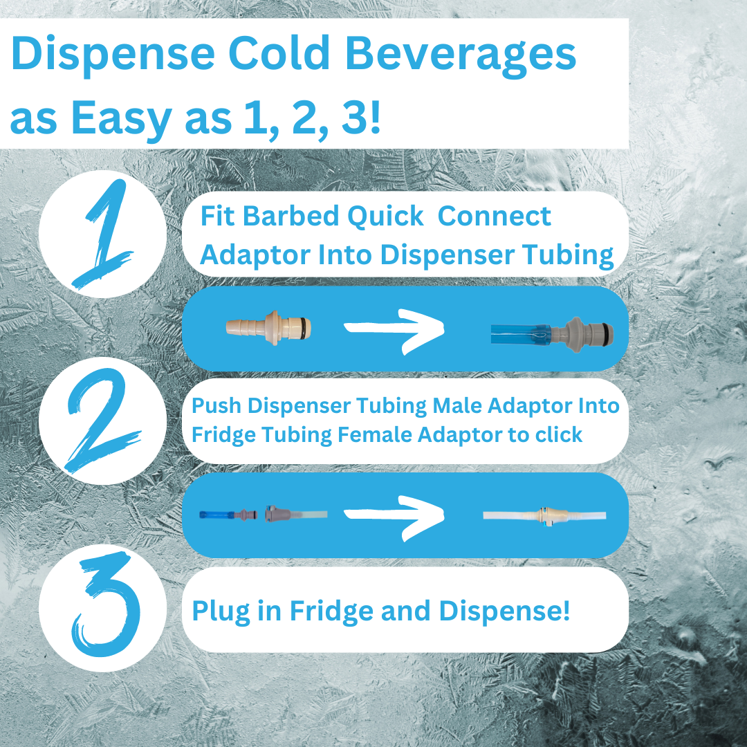 Water Dispenser 4L Mini Fridge and Water Storage, Universal Fit, Energy Efficient, Mini Fridge for Beverage Dispensers, 1x 4L Mini Fridge with Water Storage Reservoir, 1x Barbed Quick Connect Adaptor - Refurbished