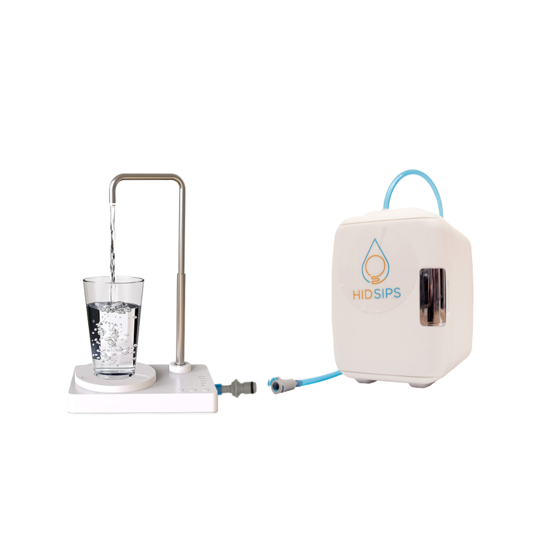 V2 Desktop Water Dispenser with 4L Mini Fridge | Bedside or Desktop Water Cooler with Dishwasher-Safe Reservoir | Filtered or Beverage-Ready Hydration System - Refurbished