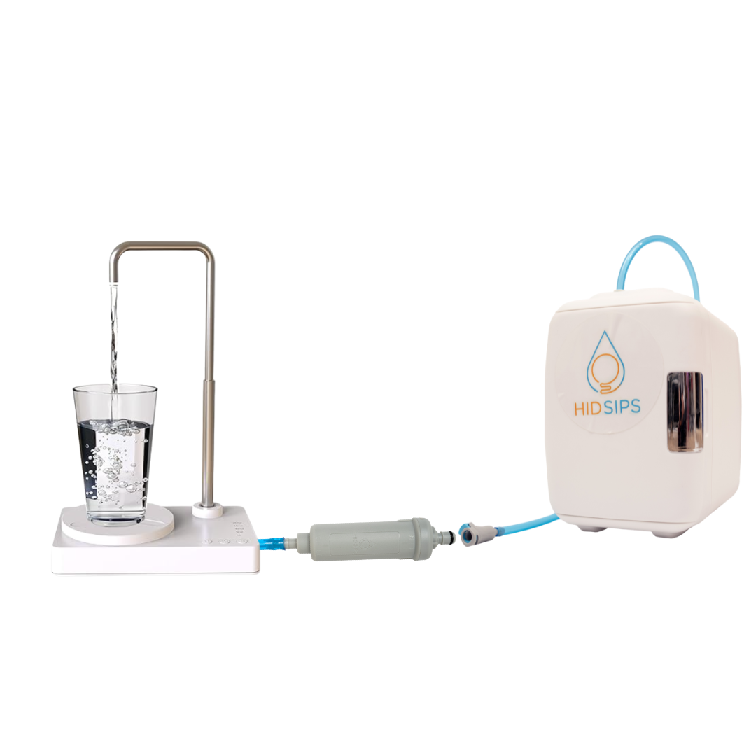 V2 Desktop Water Dispenser with 4L Mini Fridge | Bedside or Desktop Water Cooler with Dishwasher-Safe Reservoir | Filtered or Beverage-Ready Hydration System - Refurbished