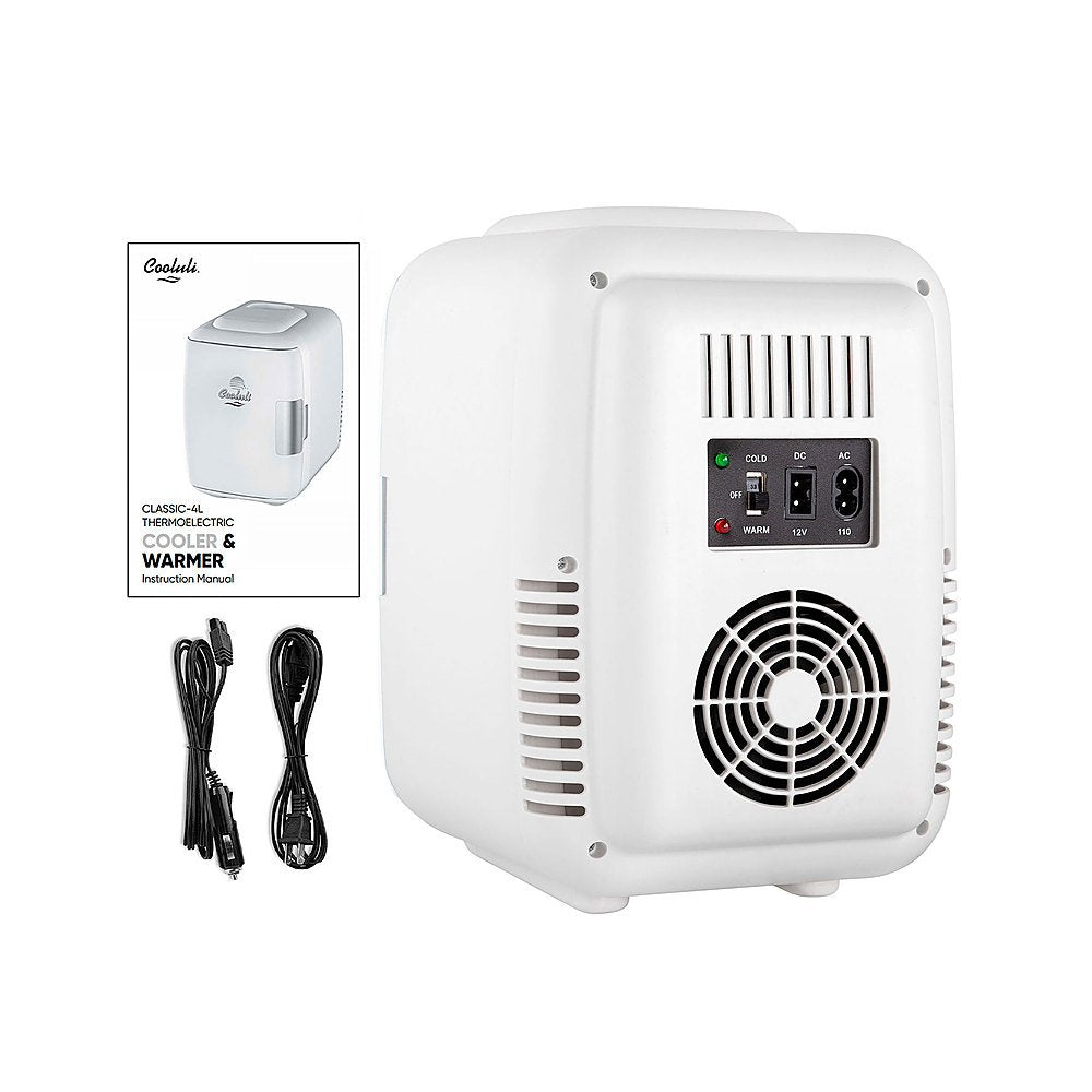 Cooluli - Clásico 0.1 Cu. Pie. Mini refrigerador - Blanco (NO COMPATIBLE CON HYDRALAMP) 